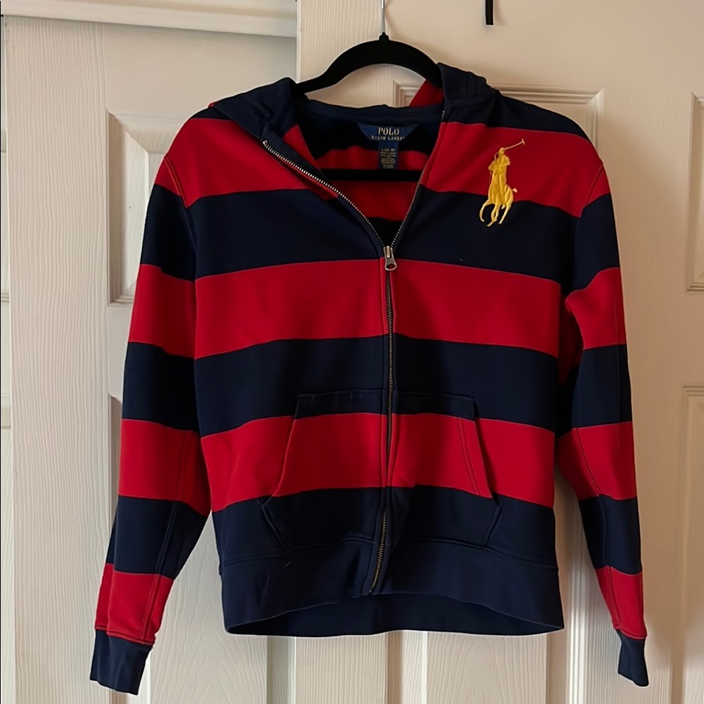 Polo by Ralph Lauren Kids Red and Blue Striped Hoodie